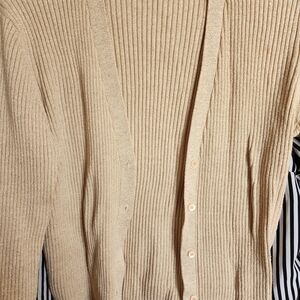 New York & Company Tan Ribbed Sweater